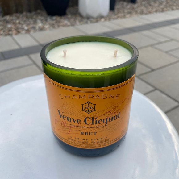 Custom Luxury Scented Candle Upcycled Champagne Bottle Veuve - Picture 2 of 2